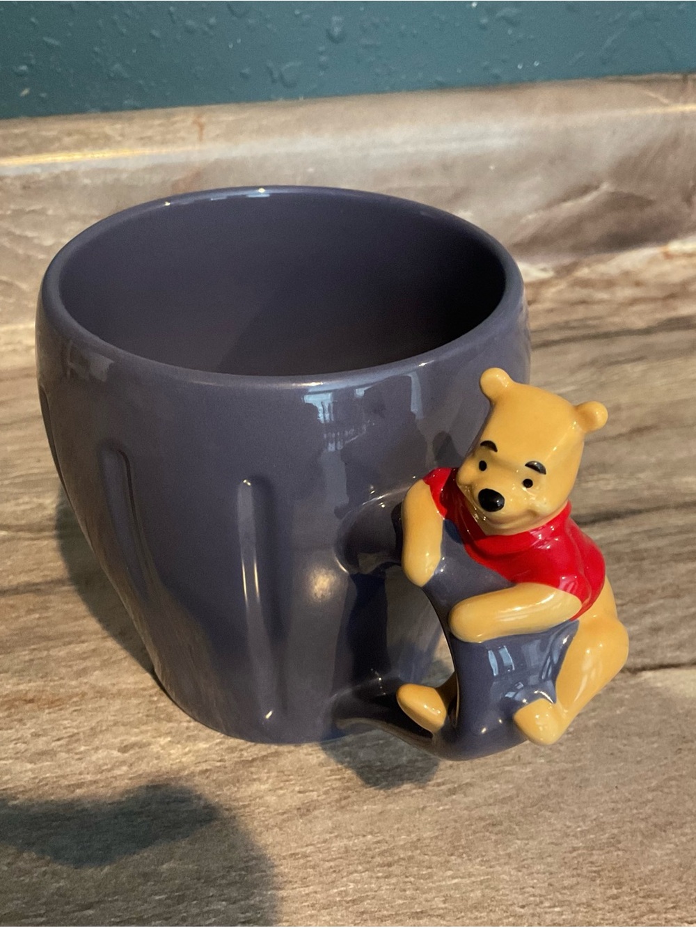 Disney Purple Mug with Winnie the Pooh Figurine (Red Shirt)